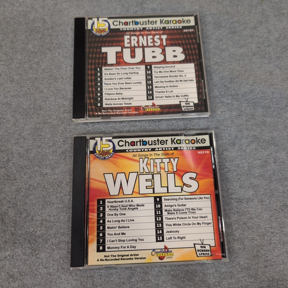 Chartbuster Karaoke Ernest Tubb and Kitty Wells Country Artist Series CDs Lot - Picture 1 of 2